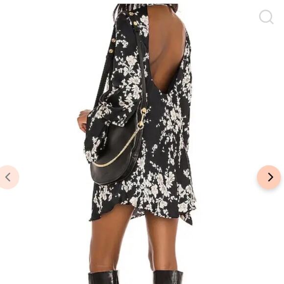 Free People Aries Black Floral Print Mini Dress Small - Picture 12 of 12